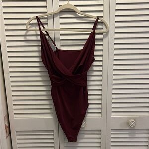 Burgundy One-Piece Swimsuit
